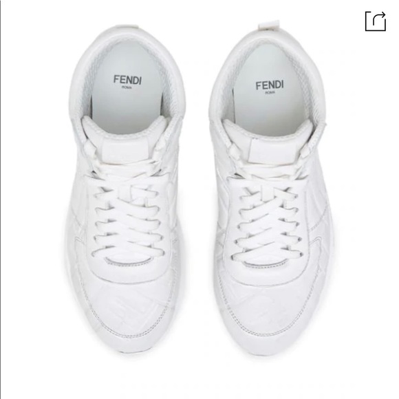 SOLD Fendi white embossed sneakers size 5 - Picture 3 of 7